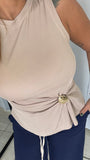 Taupe SideGold Top