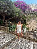 White Lime Scallop Top & Pants