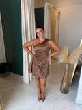 Pleated CutOut Dress BRONZE