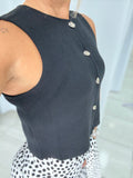 Black Boxy Vest