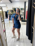 Blue Denim Moto Mini Dress