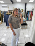 Leopard Sequin Top