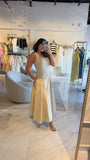 Beige SquareNeck Midi Dress