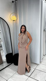 Taupe Eternal Draped Dress