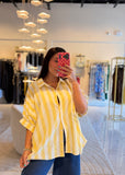 Lemon Striped Oversized Top
