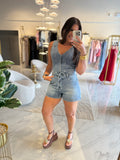 LightDenim Vneck Romper