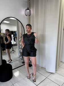Black HighWaist Flower Shorts