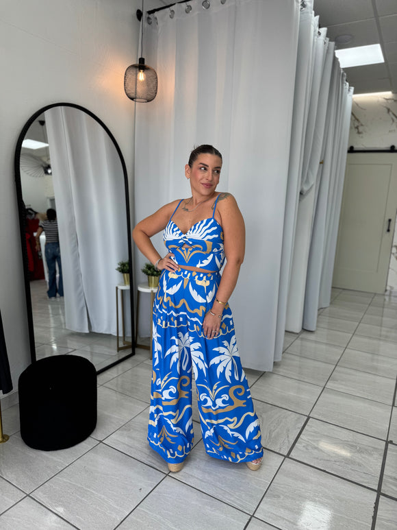 Blue Twisted Top & Pants