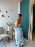 Blue Smocking Tube Top & Pants