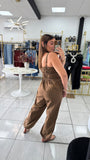Mocha Straps Jogger Jumpsuit