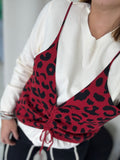 Red Leopard Vest Sweater