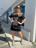 Black Rabbit Leopard  ShirtDress