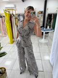 Grey Sash Jumpsuit