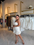 OneShoulder Natural Ruffle Dress