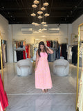 Pink Orange Midi Dress