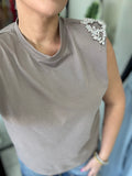 LightMocha Jewel Muscle Top