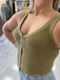 Olive Knit Vest Top