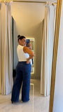Multi Button Wideleg Jeans