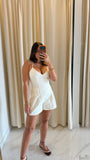 White Denim Romper