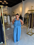 DenimBlue Top & Trousers Set