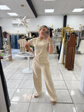 Beige Two Pieces Pants Set