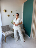 OffWhite Stripes Linen SET