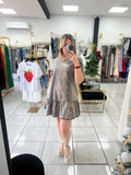 Leopard Sequins Tshirt Dress