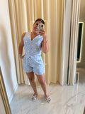 Blue Dots Vest & Shorts Set