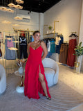 Red Cascade Dress