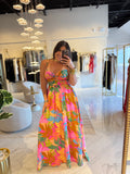 Leaves CutOut Maxi Dress