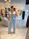 Denim Zip Front Top & Pants