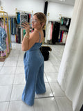 Light Indigo Wide Leg Jumpsuit