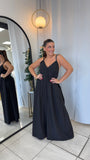Black WideLeg VNeck Jumpsuit