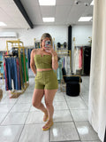 Moss Green Top & Shorts Set