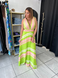 Green Peach Maxi Dress