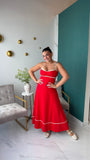 Tomato OpenBack Midi Dress