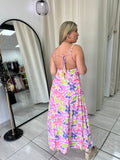 Pink OpenBack Maxi Dress