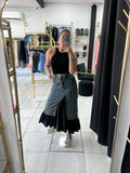 Black & Denim Maxi Skirt