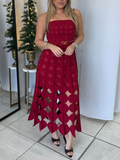 Burgundy Circles Dress