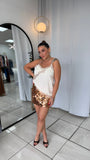 Copper Sequin Mini Skort