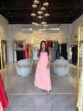 Pink Orange Midi Dress