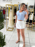 White Blue Stripes Skort