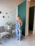 Ivory Blue Straps Top & Pants Set