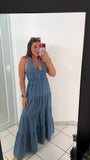 LightDenim Halter Dress