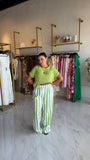 Green Striped Top & Pants Set