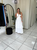 White Floral CutOut Dress