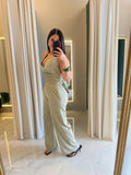 Matcha FrenchHalter Jumpsuit