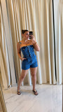 Denim Strapless Romper