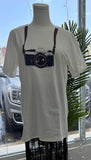 White Camera OVERSIZED Top