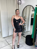 Black Sequin Bodycon Dress